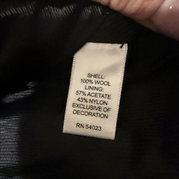 Banana Republic Black and Tan Houndstooth Pea Coat Small - Picture 3 of 8